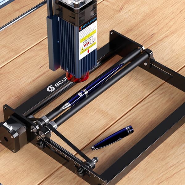 Laser Rotationsrulle, 360° Rotation, Gravering Diameter 6-150mm, Nem Opsætning,sort