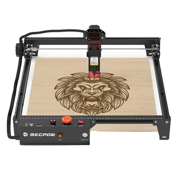Laserkaiverruskone, 60W Teho, 410x400mm Kaiverrusalue, Kallistusvaroitusominaisuus,Mecpow X3 5W