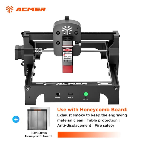 Lasergravyrmaskin, 300x300 mm gravyrområde, CE-certifierad,EU, Kombination 1, 5.5W