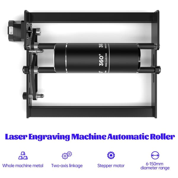 Lasergraver Rotationsrulle, Gravering af cylindriske objekter, Bred kompatibilitet