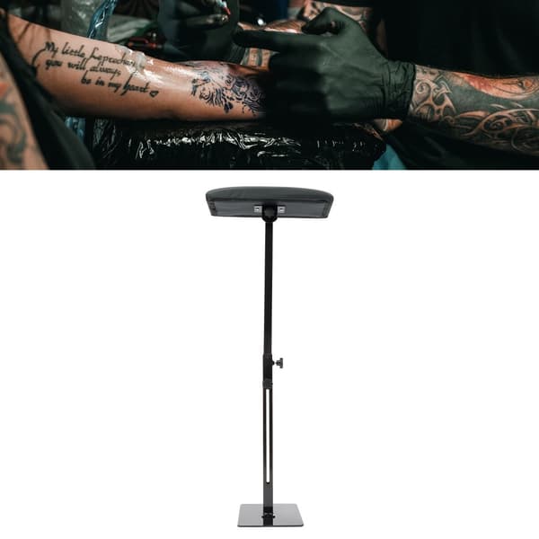 Justerbar Tattoo Arm- og Benstøtte, Holdbar Aluminiumskonstruktion, Komfortabel PU-overflade, Fleksibel Højdejustering