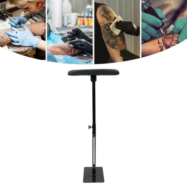 Justerbar Tattoo Arm- og Benstøtte, Holdbar Aluminiumskonstruktion, Komfortabel PU-overflade, Fleksibel Højdejustering
