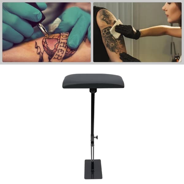 Justerbar Tattoo Arm- og Benstøtte, Holdbar Aluminiumskonstruktion, Komfortabel PU-overflade, Fleksibel Højdejustering