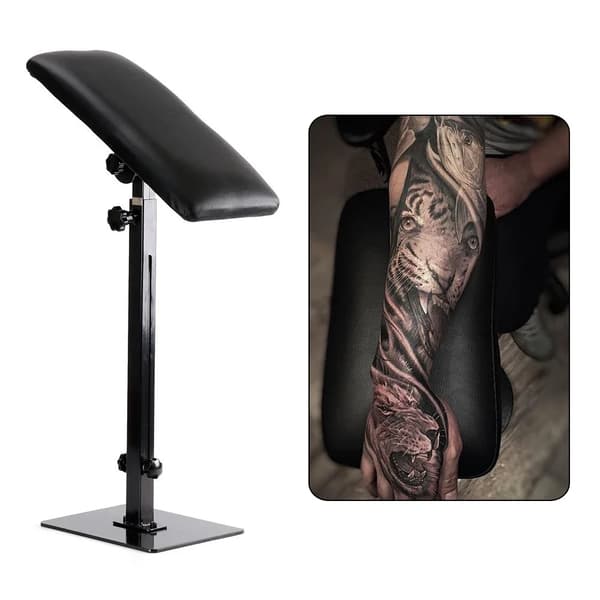Tattoo Armstøtte, Justerbar Højde 68-100 cm, Stabil og Bærbar,Sort