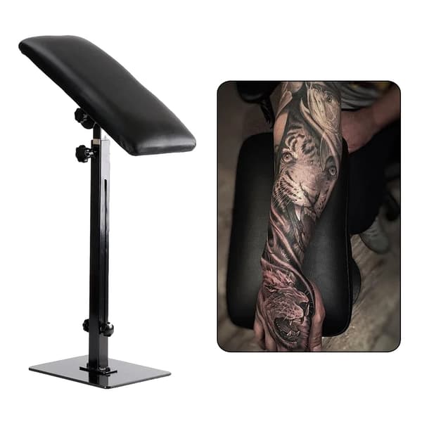Tattoo Armstøtte, Justerbar Højde 68-100 cm, Stabil og Bærbar,Sort
