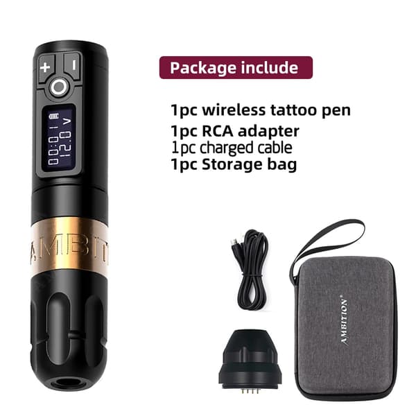 Trådlös tatueringpenna, kraftfull motor utan kärna, förlängd batteritid,Soldat Guld