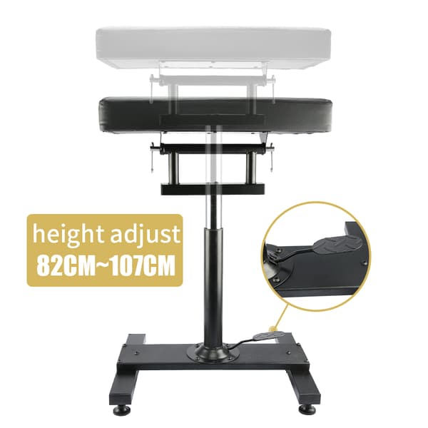 Stort Tatuering Armstöd, Justerbar Höjd 82-107 CM, Kraftigt Stöd,svart
