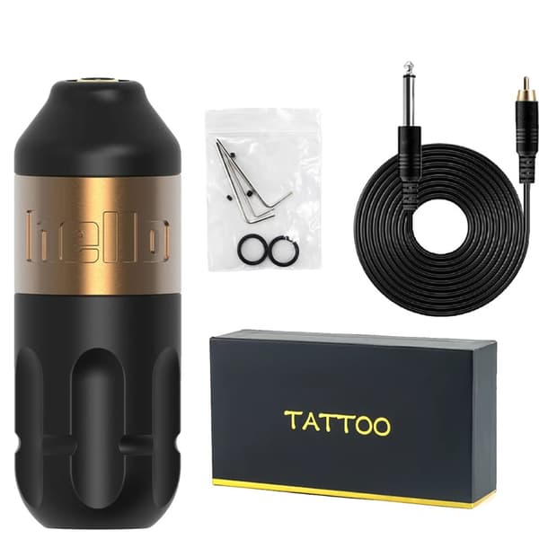 Tattoo Maskine, Kærneløs Motor, 4mm Slag, RCA Interface,gylden1
