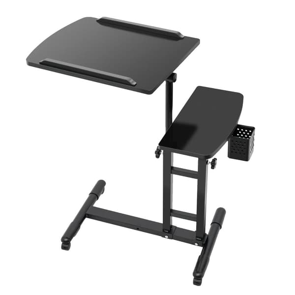 Tatueringsarbetsbänk, Justerbar Höjd 57,5-90 cm, Rymlig Dubbel Arbetsyta,svart