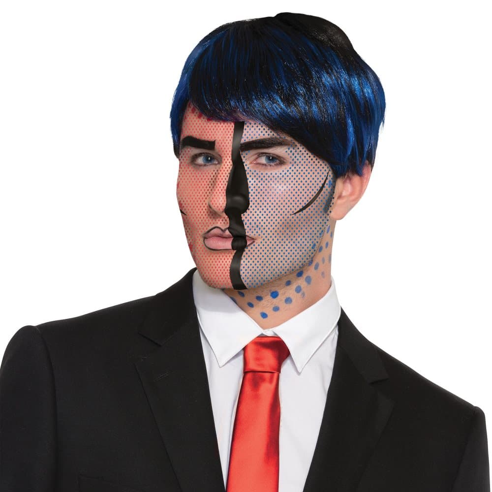 Bristol Novelty Unisex vuxna Pop Art Face Tattoo