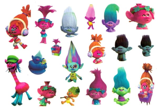 Trolls børnetatoveringer 16 stk. med Poppy & Branch