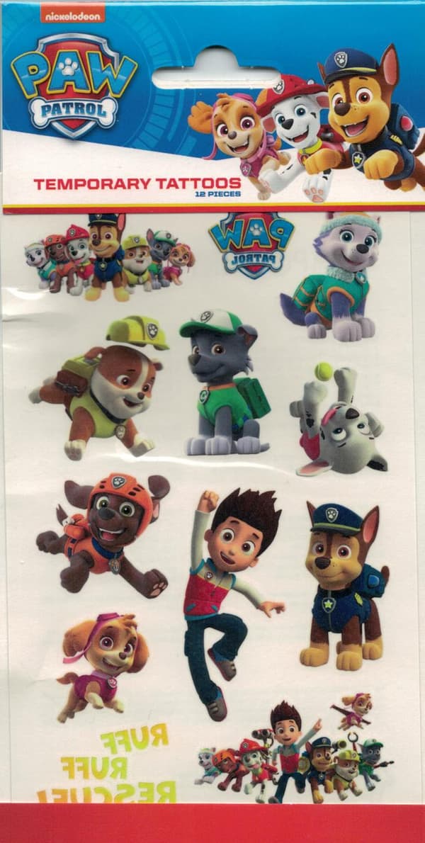 Paw patrol 12 stk børntatoveringer tatovering chase børn