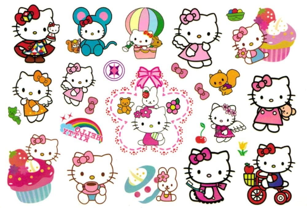 Hello Kitty 18 st barntatueringar tatuering