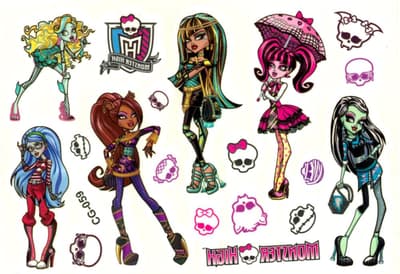 Monster high 18 stk børntatoveringer tatovering monsters børn