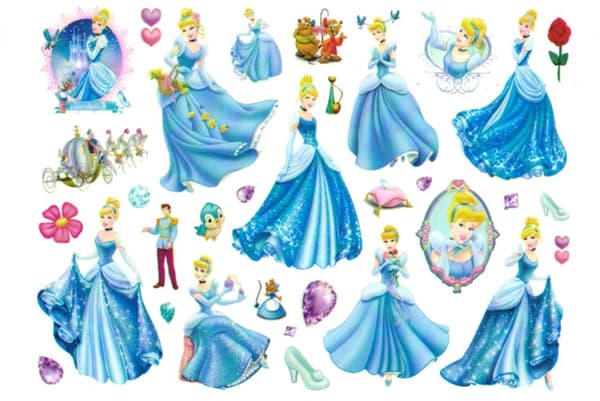 Tuhkimo – 15 lasten siirtotatuointia taianomaisilla prinsessakuvioilla
