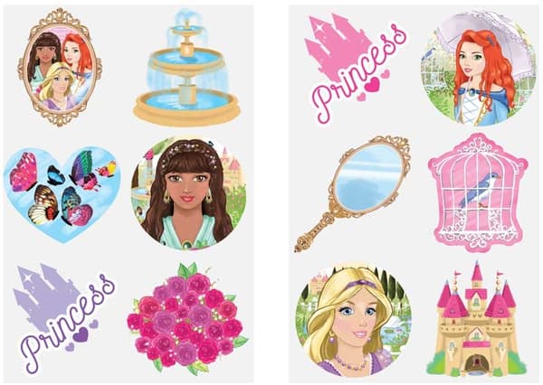 Prinsesser 60 stk tatoveringer for barn tatovering midlertidige