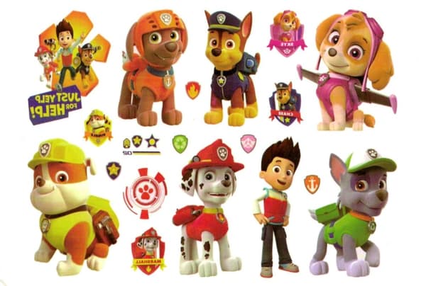 Paw patrol 12 st barntatueringar tatuering