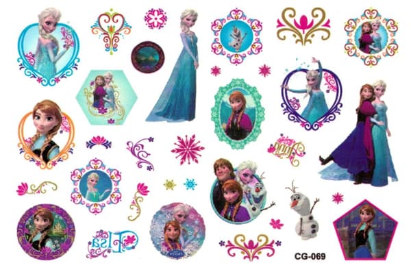 Frozen-tatoveringer til børn – 18 stk Elsa & Anna motiver