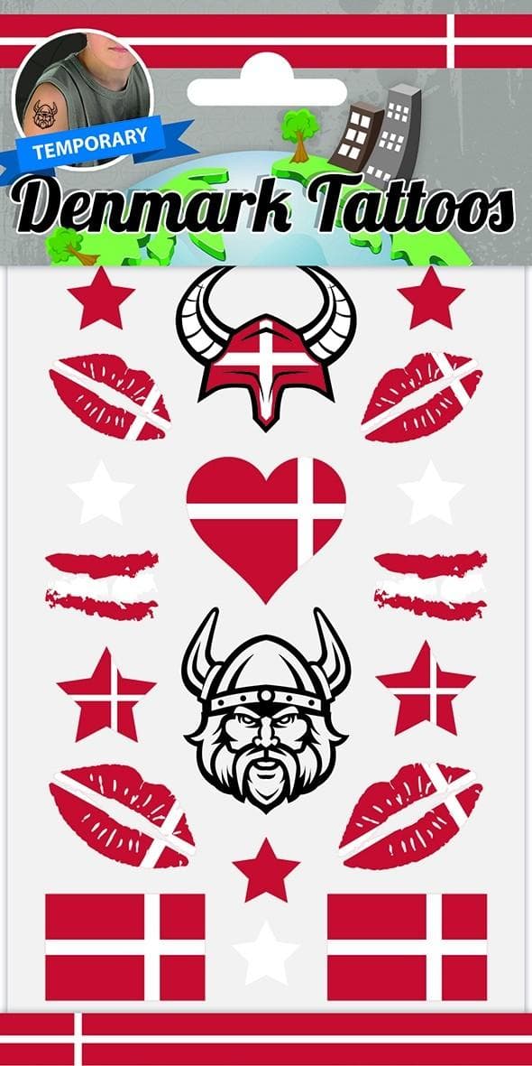 Danmark 18 stk tatoveringer tatovering dansk midlertidige