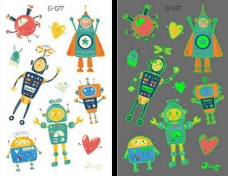 Robotter 35 stk lysende børntatoveringer tatoveringer robot børn