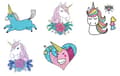 Miniatyrbillede 1 af 2: Unicorn børnetatoveringer 10 stk på separate ark