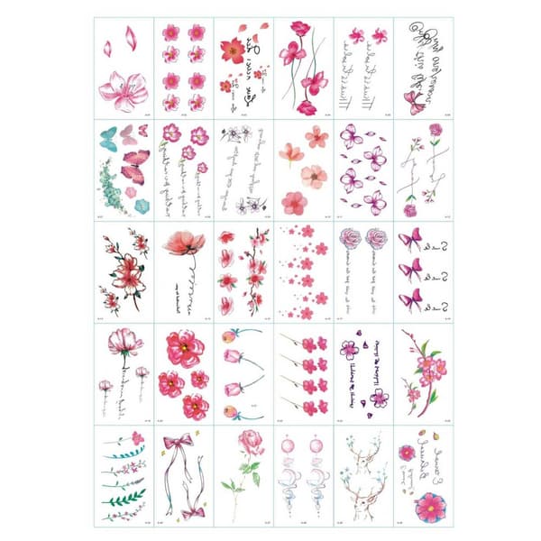 30-pack midlertidige falske tatoveringer gnider blomster