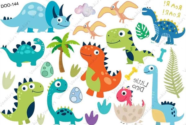 Dinosaurer 16 stk  tatoveringer for barn tatovering midlertidige