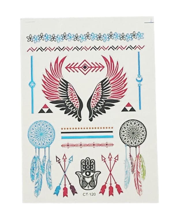 Temporära Metallic Tatueringar / Fake Tattoo Sticker - Fjädrar