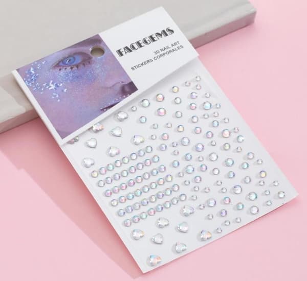 Temporära Ansiktskristaller Ansiktssmycken Face Gems Kristaller - Hjärtan & Runda