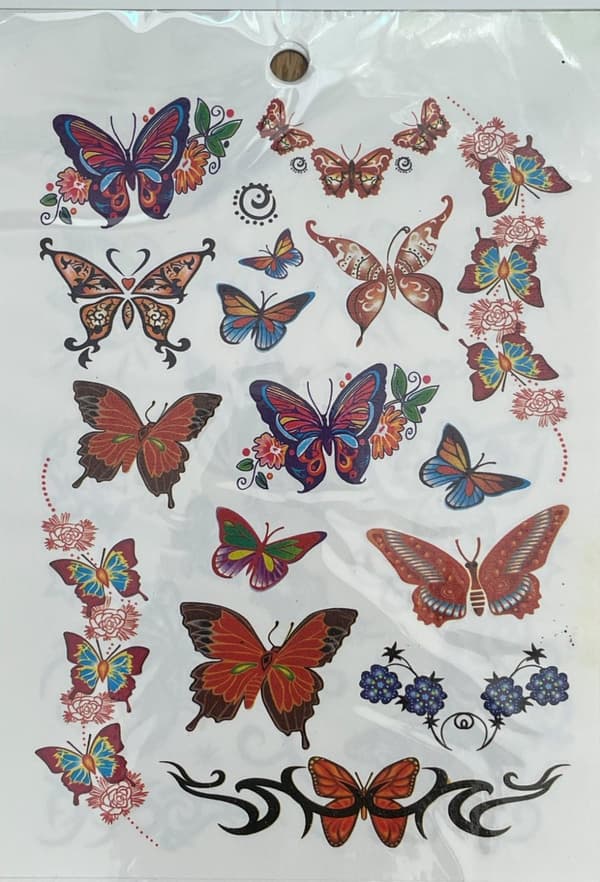 6 st Ark Temporära Tatueringar / Fake Tattoo Sticker - Fjäril / Butterfly