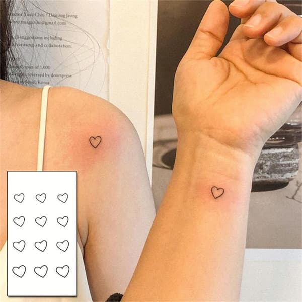 Väliaikainen tatuointi – sydämenmuotoinen malli