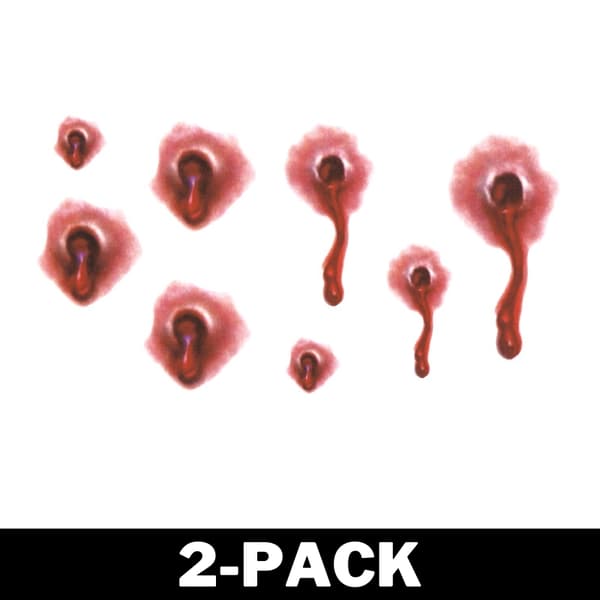 Halloween Tatuering Bullet Wounds 2-Pack