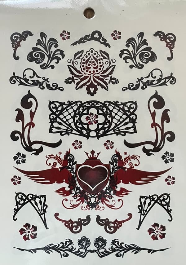6 st Ark Temporära Tatueringar / Fake Tattoo Sticker - Ros / Fjäril / Rock / Bokstäver