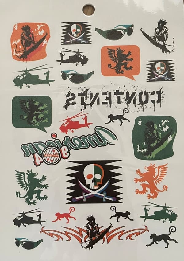 6 st Ark Temporära Tatueringar / Fake Tattoo Sticker - Bil / Motorcykel / Döskalle / Drake / Spelkort / Fordon