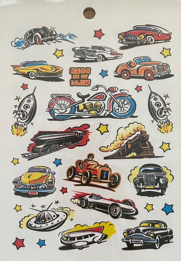 6 st Ark Temporära Tatueringar / Fake Tattoo Sticker - Bil / Motorcykel / Döskalle / Drake / Spelkort / Fordon