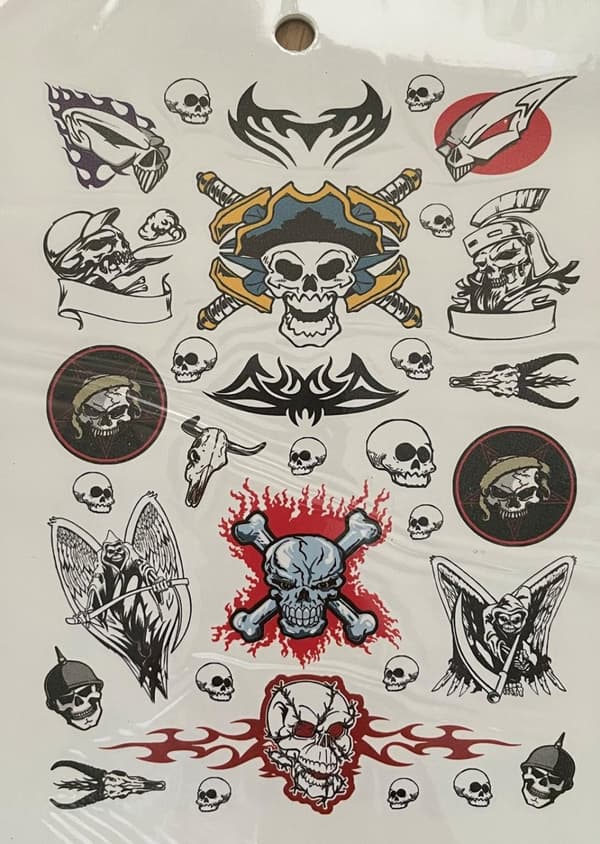 6 st Ark Temporära Tatueringar / Fake Tattoo Sticker - Döskalle / Drake / Örn / Ros