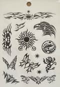 Miniatyrbild 2 av 7: 6 st Ark Temporära Tatueringar / Fake Tattoo Sticker - Fjäril / Djur i Svart & Vitt