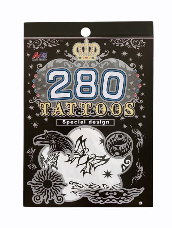 6 st Ark Temporära Tatueringar / Fake Tattoo Sticker - Fjäril / Djur i Svart & Vitt