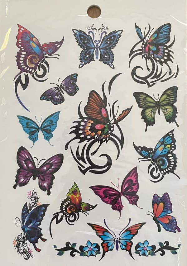 6 st Ark Temporära Tatueringar / Fake Tattoo Sticker - Fjäril / Butterfly