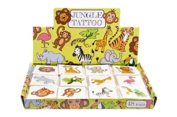 12 st Temporära Barn Tatueringar / Fake Tattoo Sticker - Vilda Djur