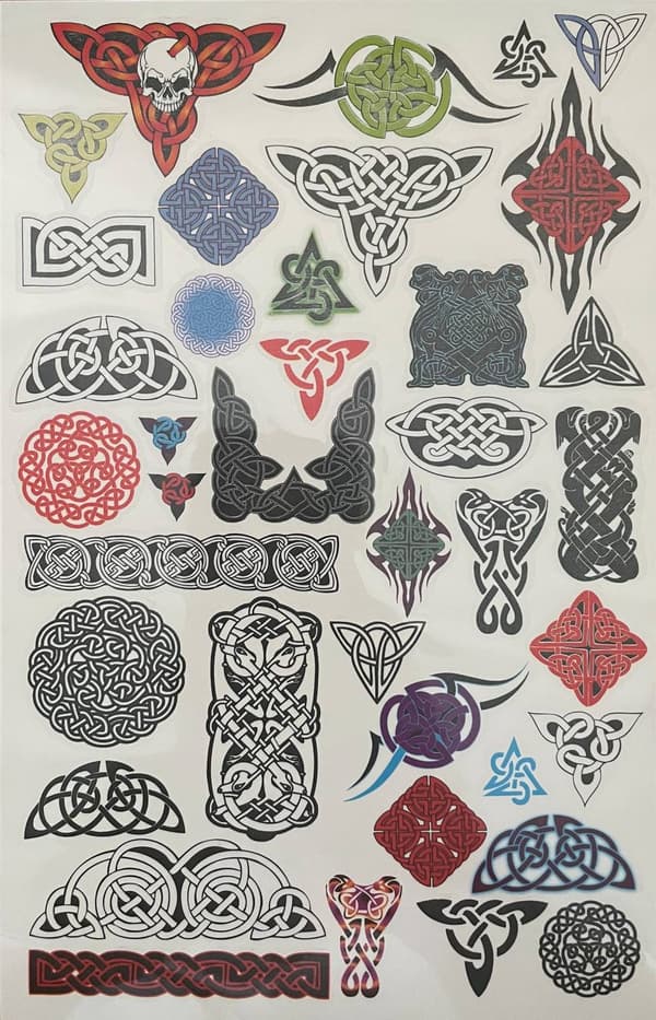 2 st Ark Temporära Tatueringar / Fake Tattoo Sticker - Döskalle och Coola Mönster