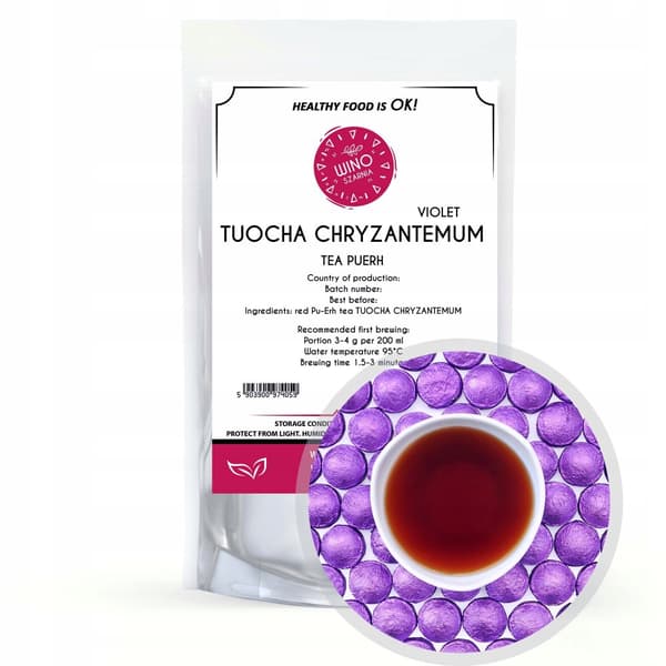 Rött Puerh Tea Lila TUOCHA Chrysanthemum 500g pressad pu erh