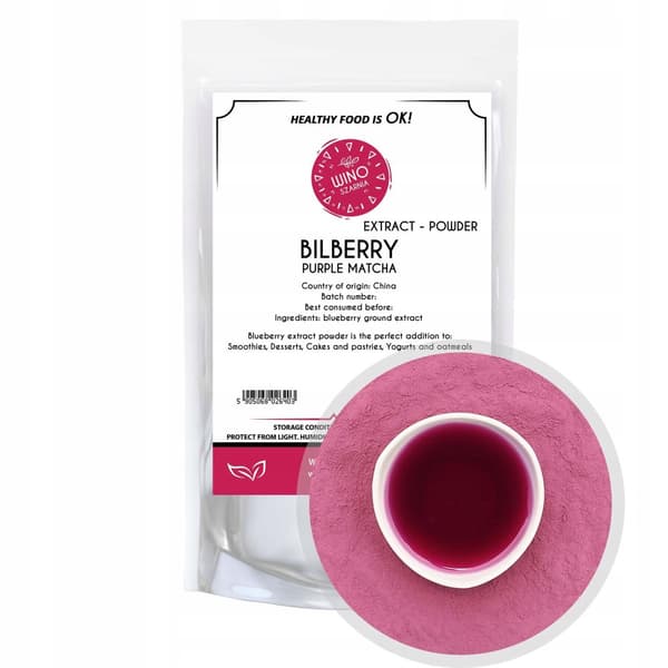 Malet blåbärsextraktpulver Matcha lila te - 25g