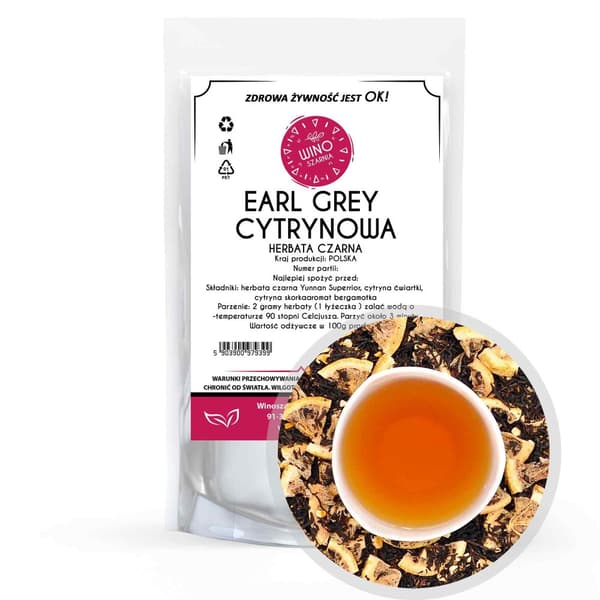 Earl Grey Lemon Citron svart te - 100g
