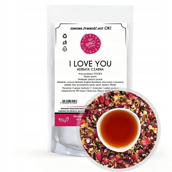 LOVE YOU musta tee - 50g ystäville