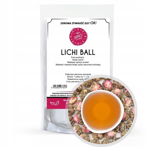 LICHI BALL valkoinen kukkiva tee - 1 kpl