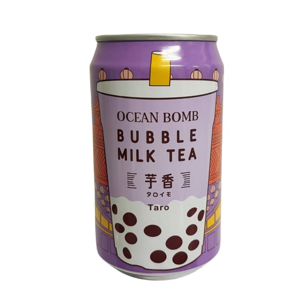 Mjölk Te Med Tapioka Pärlor i Taro Smak 315ml Ocean Bomb Taiwan