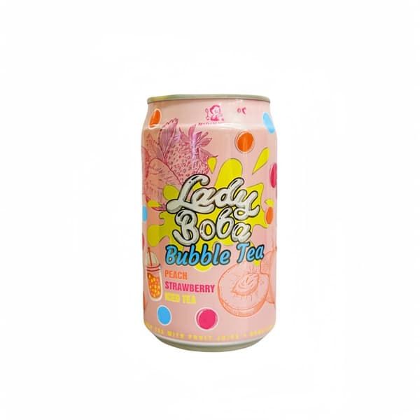 Dryck Bubble Te Persika/Jordgubbe Smak 320ml Madam Hong Taiwan