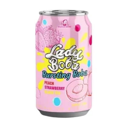 Lady Boba Bubble Tea Persika Jordgubb 320ml