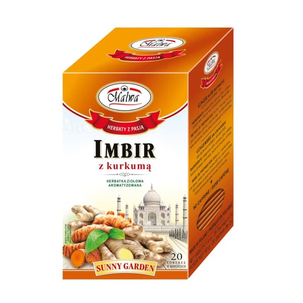 Smaksatt örtte med ingefära och gurkmeja 20 påsar / MALWA